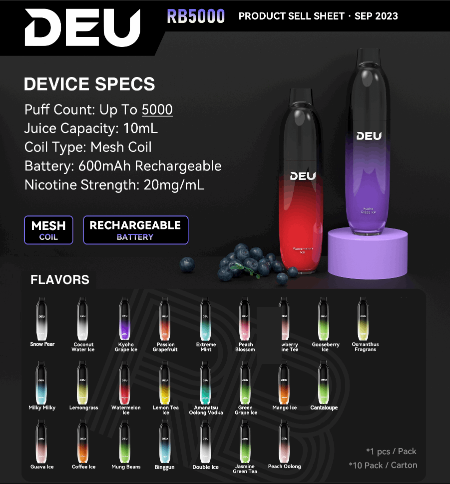 DEU RB5000 - 5000Puffs Disposable Vape