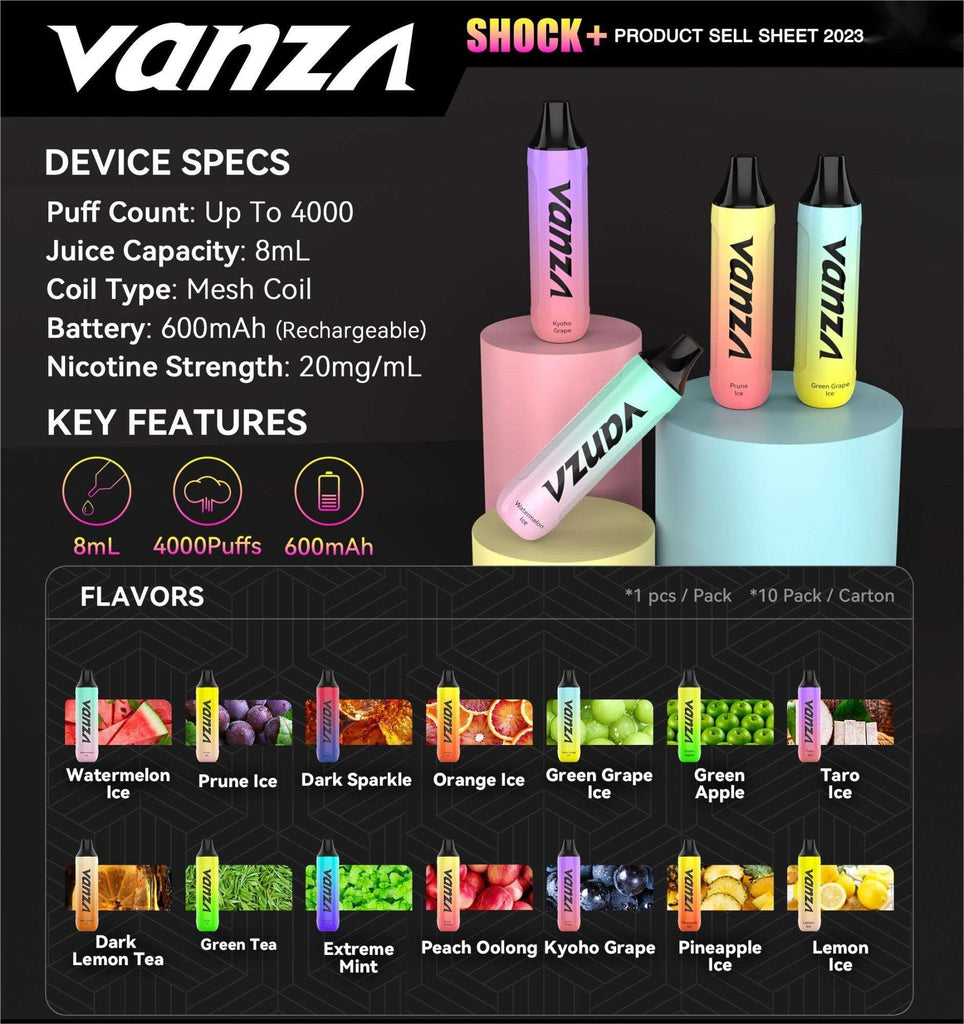 Vanza Shock+ Rechargeable Disposable Vape