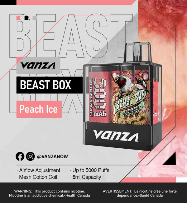 Vanza Beast Box Fruity Disposable Vape - peach ice