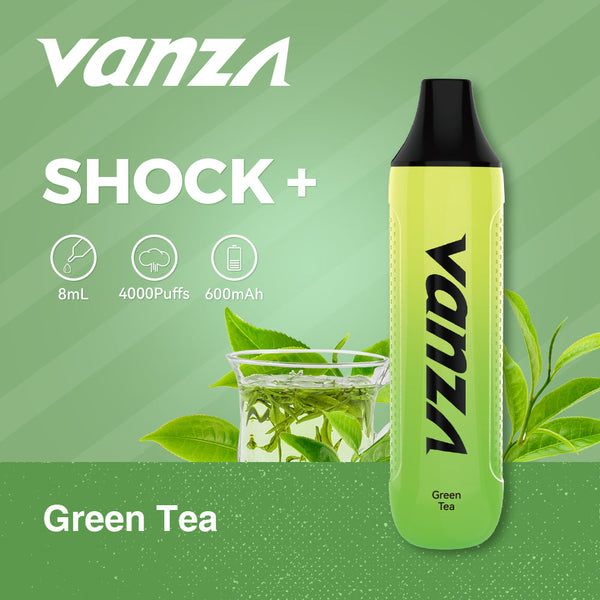 Vanza Shock+ Rechargeable Disposable Vape Green Tea