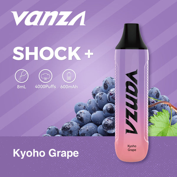 Vanza Shock+ Rechargeable Disposable Vape Kyoho Grape Ice