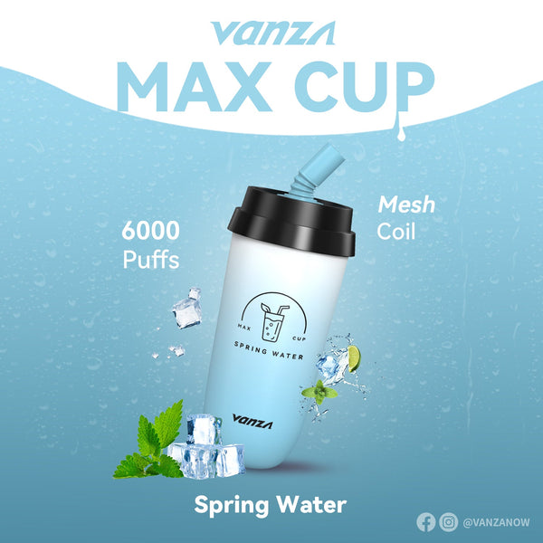 Vanza Max Cup 6000Puffs Rechargeable Disposable Vape Spring Water