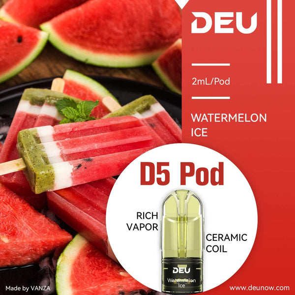 DEU D5 Pods - Compatible Relx Infinity Vape Device Watermelon Ice