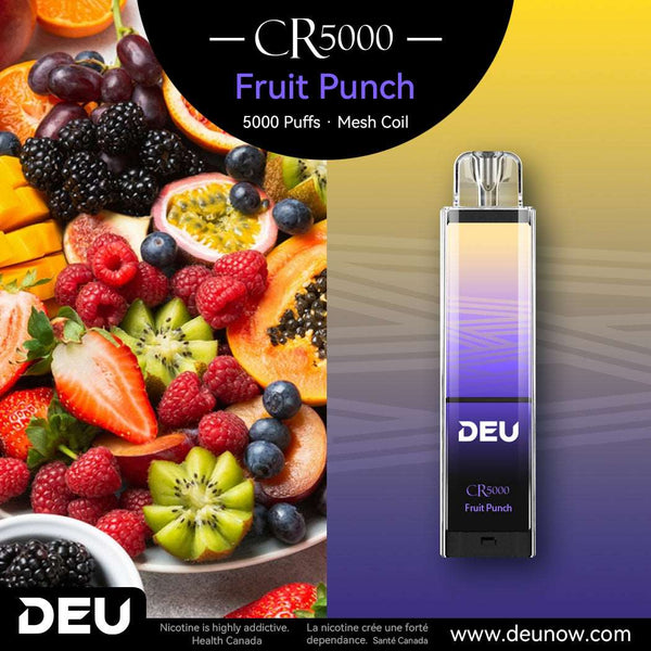 DEU CR5000 Rechargeable Disposable Vape - 5000Puffs Fruit Punch