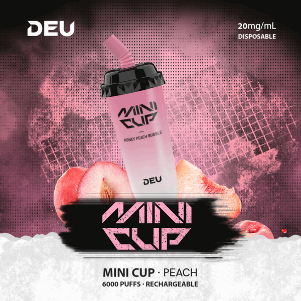 DEU Mini Cup-6000Puffs Fruity Disposable Vape Peach Sea Salt Ice Crm
